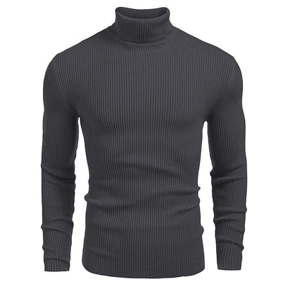 Herren Stehkragenpullover Feinripp Optik Elegant