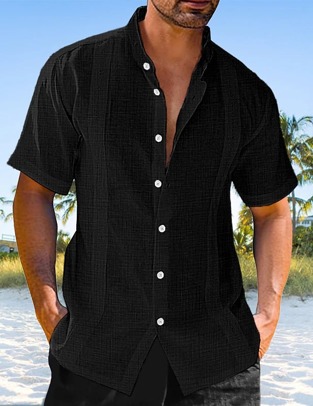 Herren Kurzarmhemd Elegant Modern mit Textur