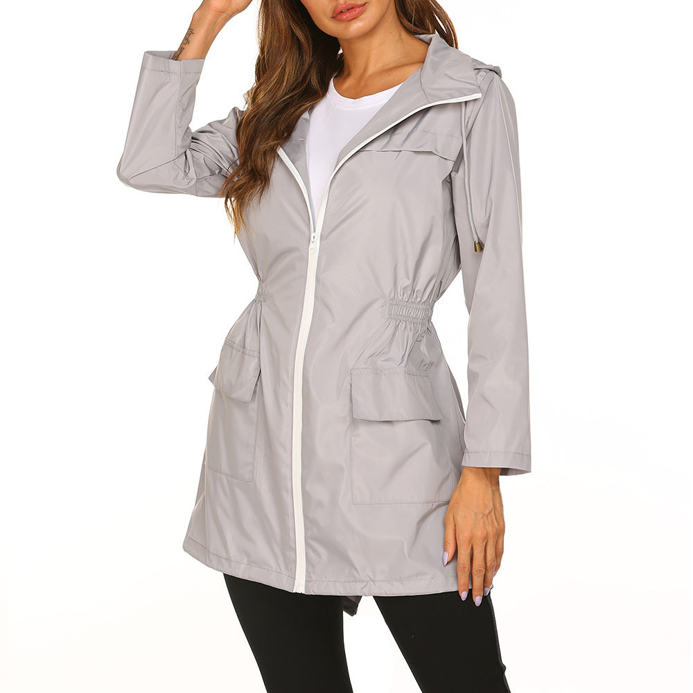 Damen Freizeitjacke Praktisch mit Verstellbund und großen Taschen