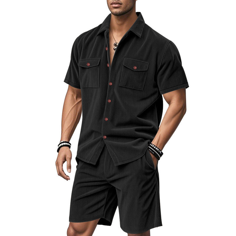 Herren Kurzarmhemd und Shorts Set Sommer Outfit