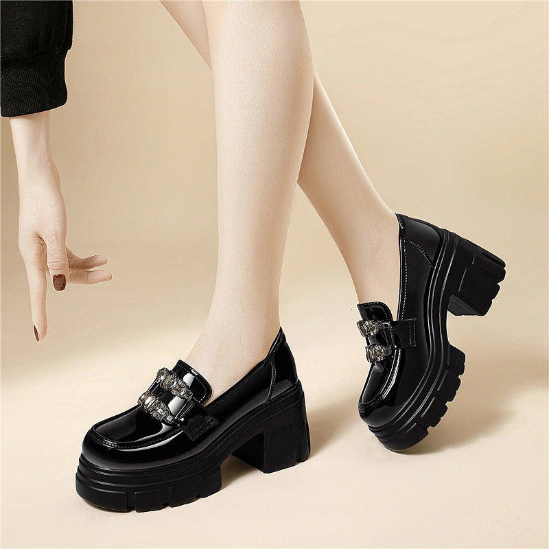 Damen Plateau Schuhe Elegante Zierschnalle Hochzeitsschuhe