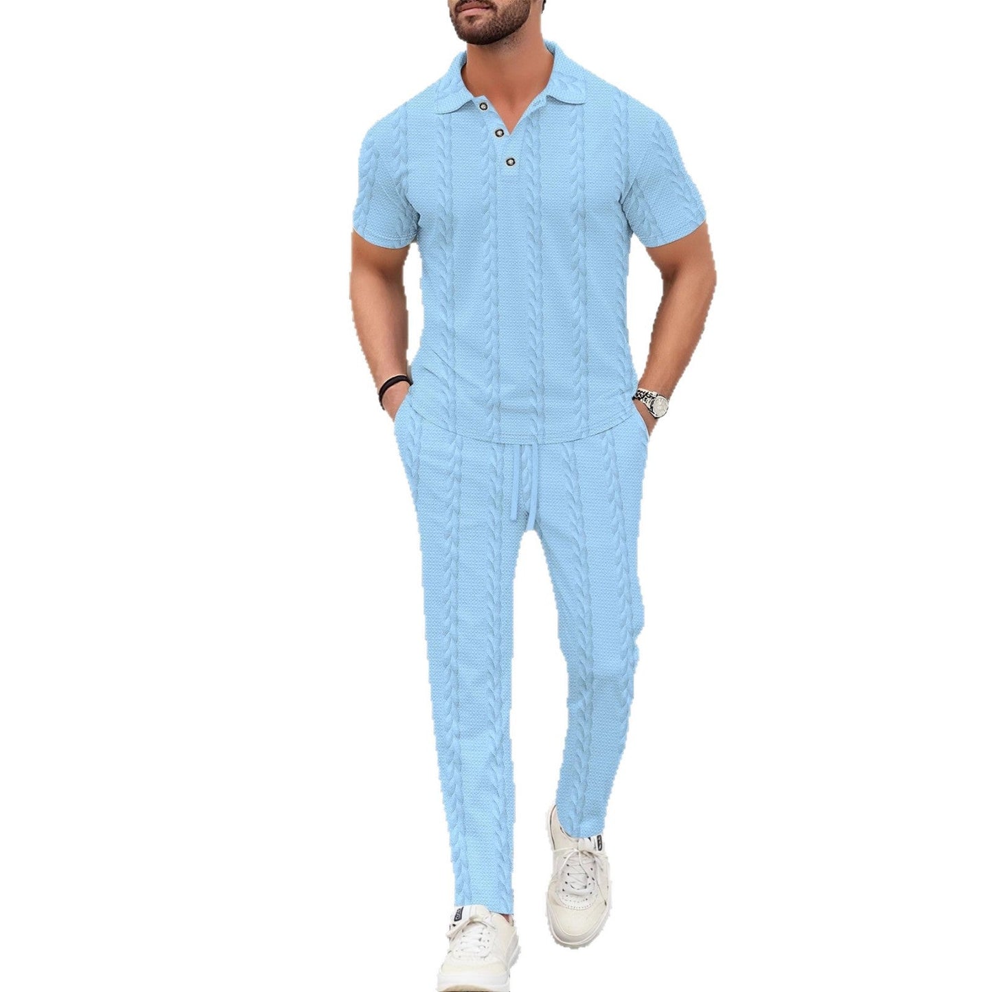 Herren Anzug Freizeit Modern mit Strickmuster Elegant