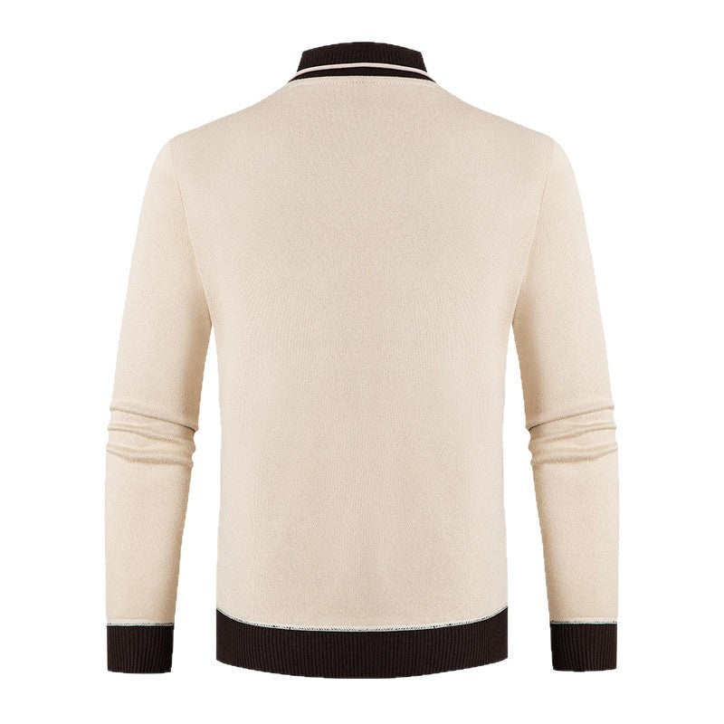 Herren Pullover V-Ausschnitt Modern mit Stylem Kragen