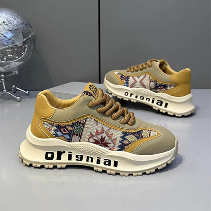 Damen Sneaker Sportlich Geometrisches Muster Schwarz