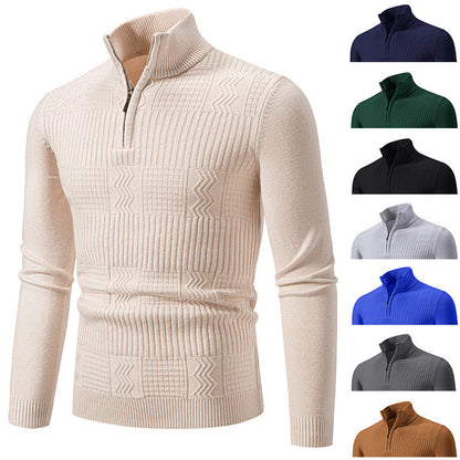 Herren Pullover Modern Stehkragen Strukturiert - BerlinGlamour