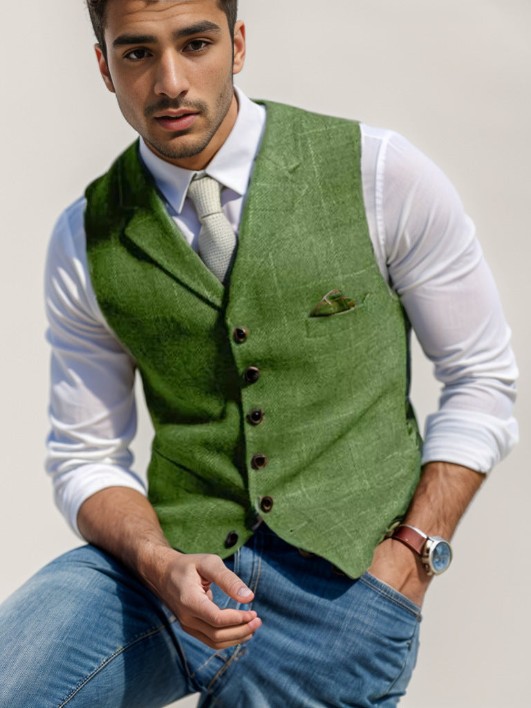 Herren Leinenweste Elegant Sommer