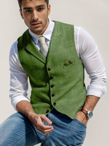 Herren Leinenweste Elegant Sommer