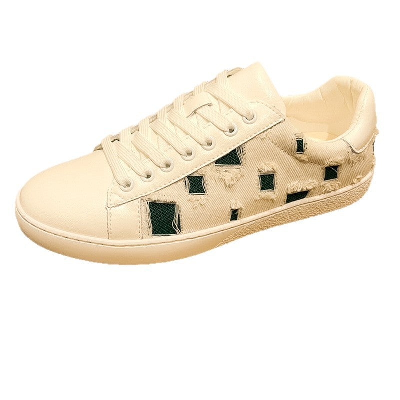 Damen Sneaker Leder Modern Bequem Laufsohle