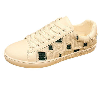 Damen Sneaker Leder Modern Bequem Laufsohle