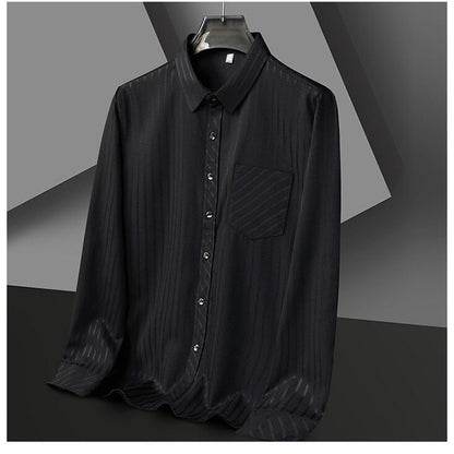 Herren Hemd Langarm Elegant Streifen Design