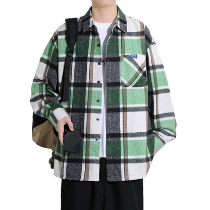 Herren Flanelljacke Karomuster Warm Modern