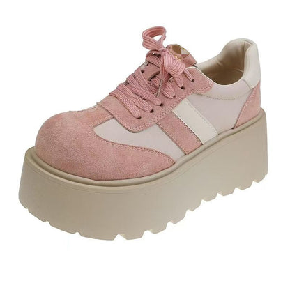 Damen Plattform Sneaker Hoch Veloursleder Bequem