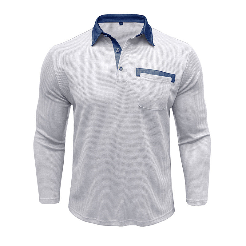 Herren Polohemd Langarm Modern Eleganter Stil