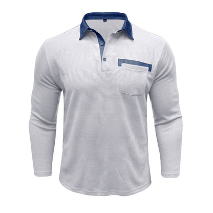 Herren Polohemd Langarm Modern Eleganter Stil