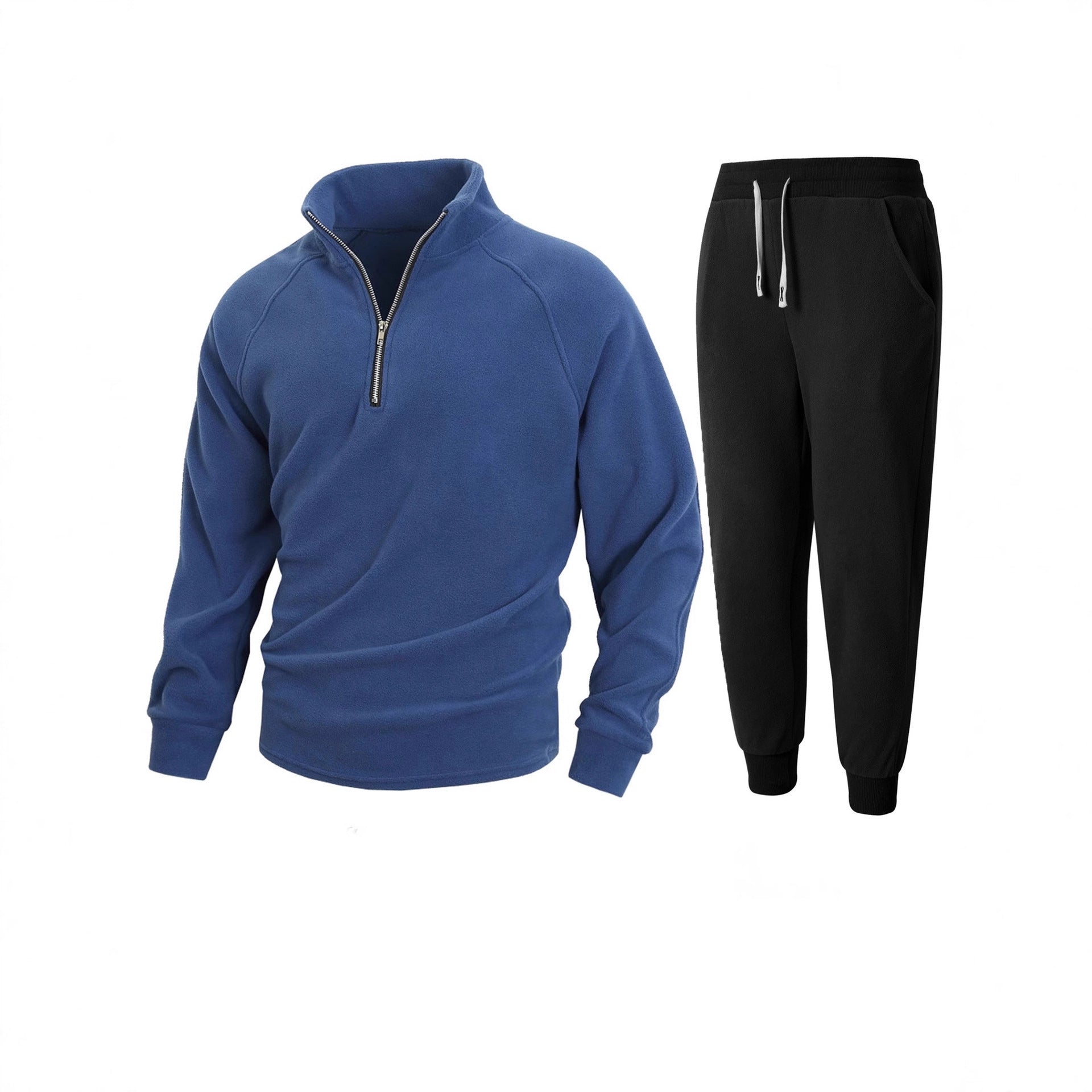 Herren Fleece Oberteil Stehkragen Sportlich Jogginghose - BerlinGlamour