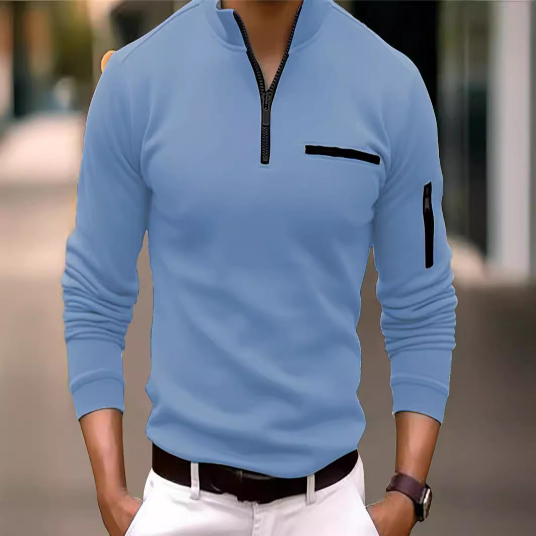 Herren Langarmshirt Sportlich Funktionstasche