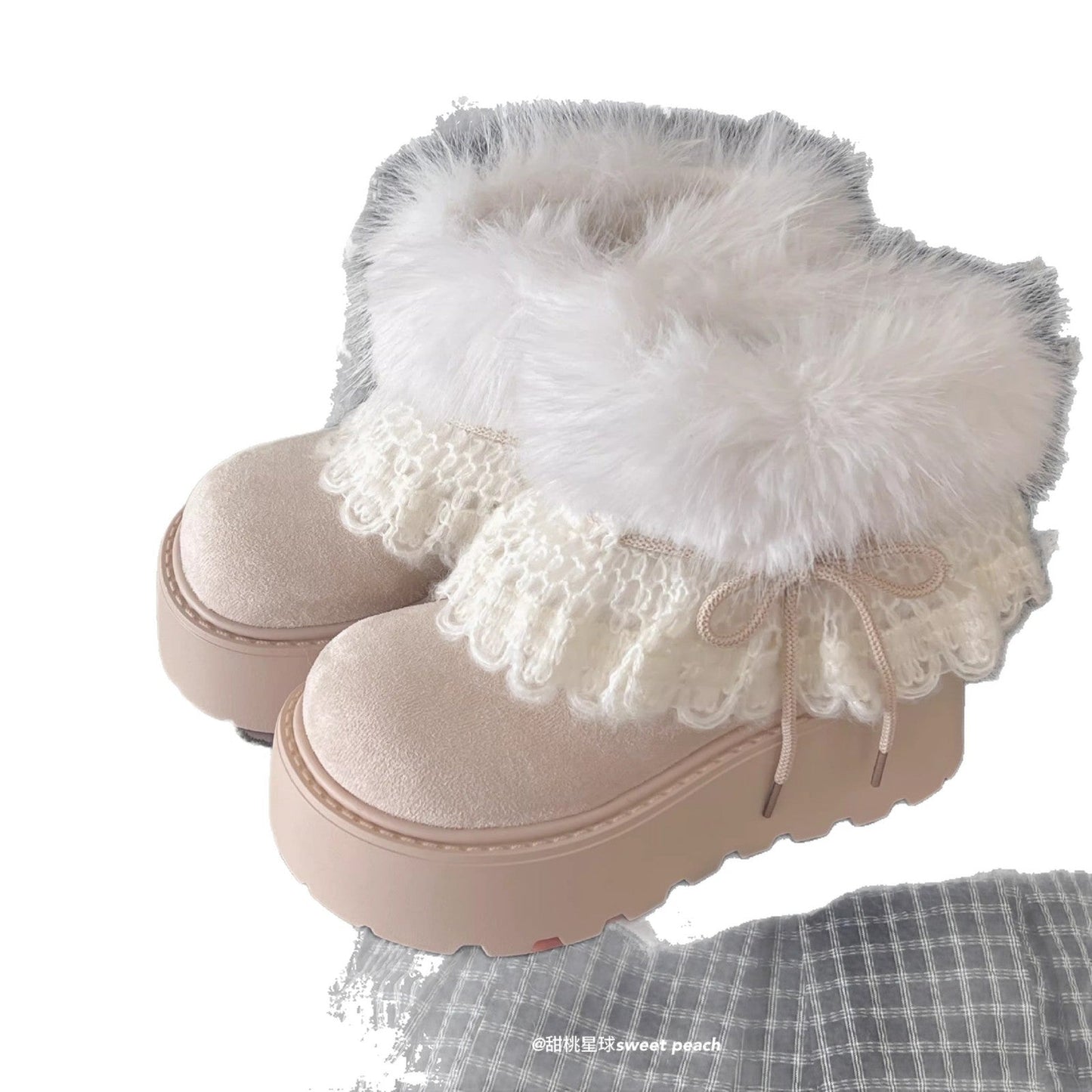 Damen Winterstiefel Kuschelig Kunstfell Warme Mode
