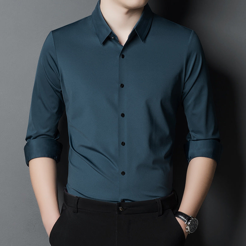 Herren Hemd Elegant Langarm Moderner Schnitt