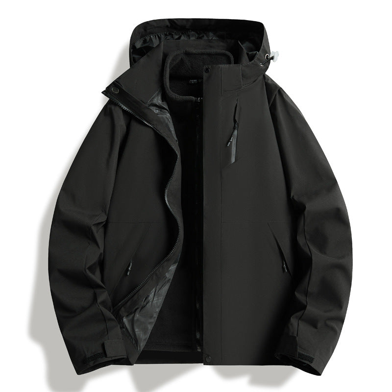 Herren Outdoorjacke Wetterfest Isoliert Verstellbar