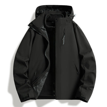 Herren Outdoorjacke Wetterfest Isoliert Verstellbar