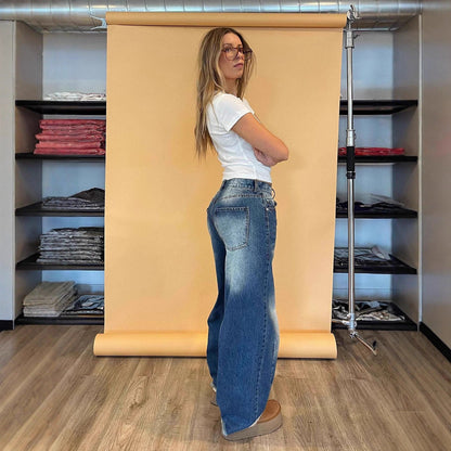 Damen Jeans Bequem Lockere Alltagsjeans