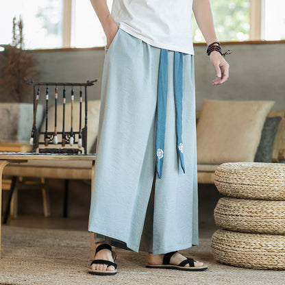 Herren Palazzo-Hose Elegante Lässig Mit Gürtel