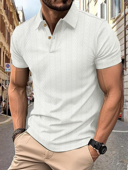 Herren Poloshirt Kurzarm Strukturiert Elegantes Design