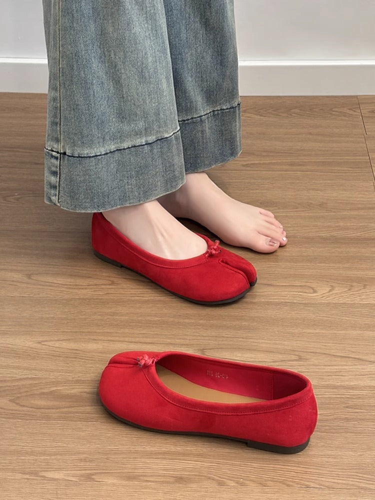 Ballerinas Damen Bequem Schnürenlose Schuhe Modern