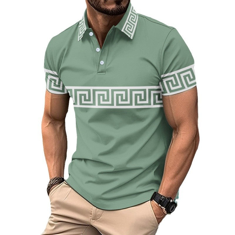 Herren Poloshirt Modern Geschnürt Trendig