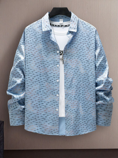 Herren Hemd Modernes Grafikmuster Elegantes Design