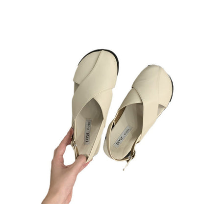 Damen Sandalen Komfortabel Klettverschluss Modern