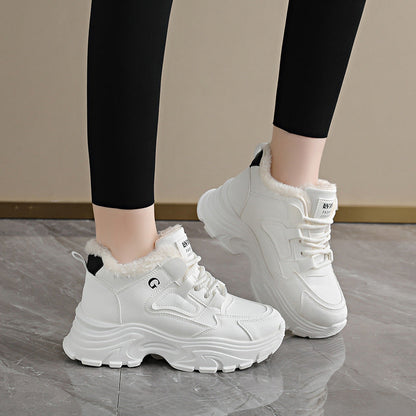 Damen Sneaker Winterlich Chunky Bequem Warm