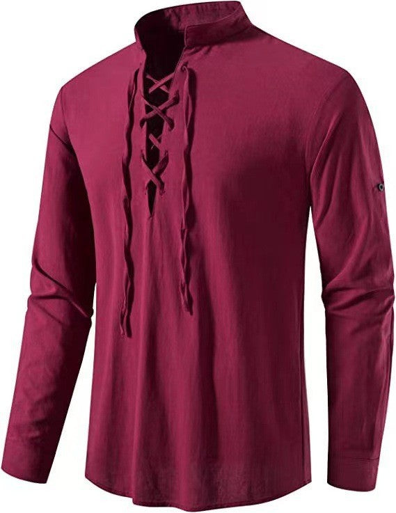Herren Langarmshirt Modern Kordelzug Elegant