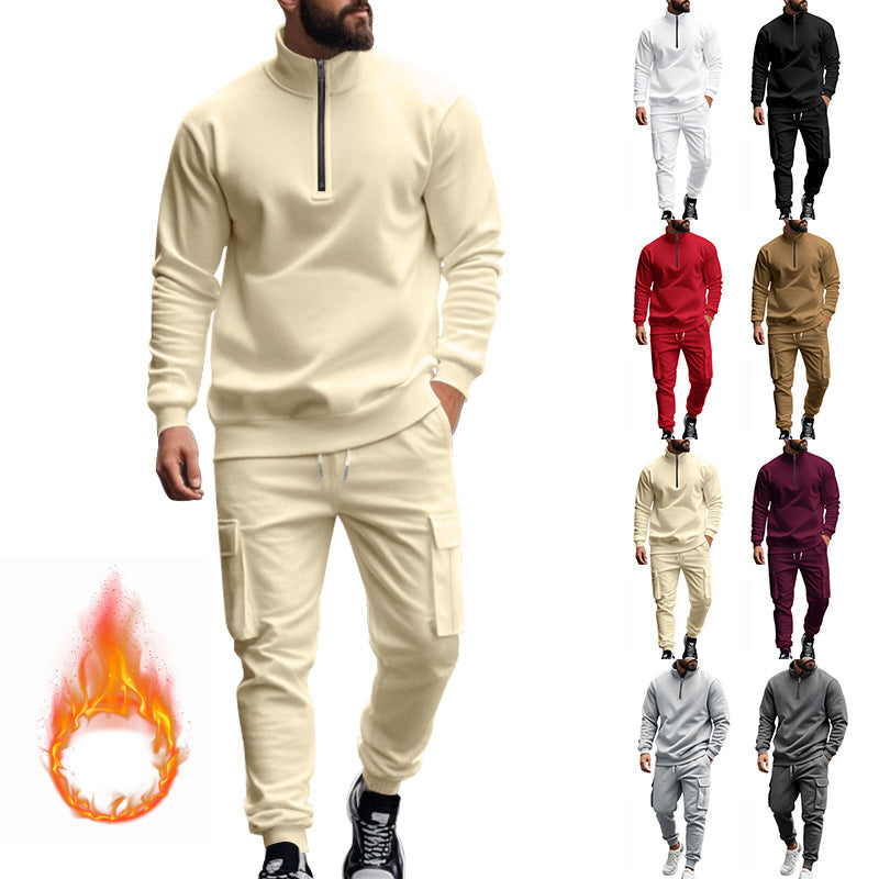 Herren Sportanzug Kapuzenjacke mit Reißverschluss und Taschen - BerlinGlamour
