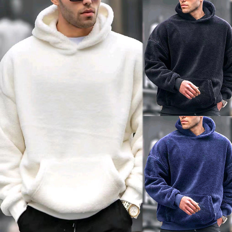 Herren Kuschelpullover Oversized Kapuze Warm