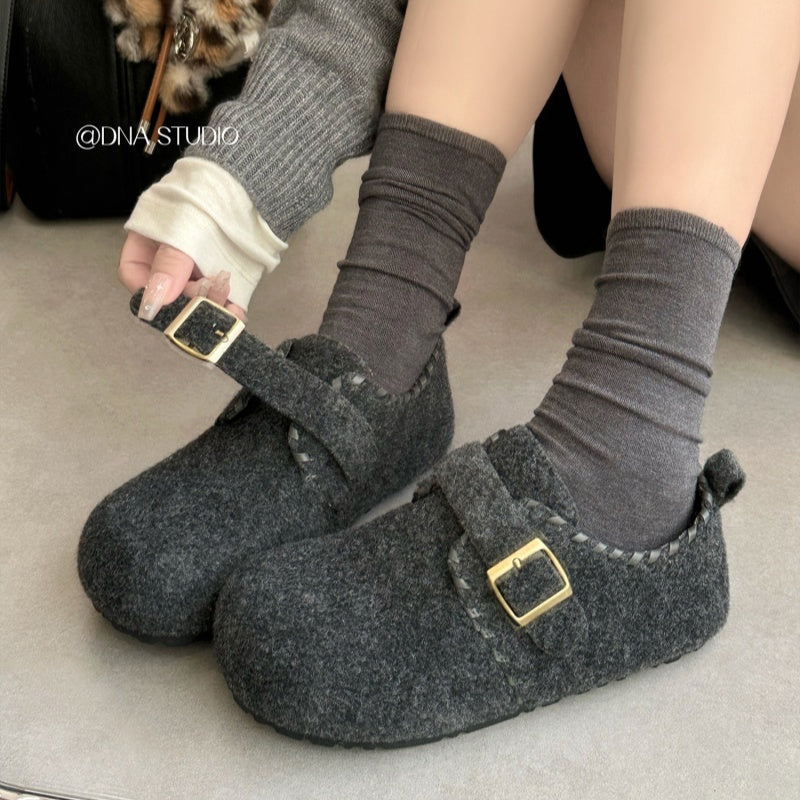Damen Filzclogs mit Schnallenverschluss Warme Winterclogs - BerlinGlamour