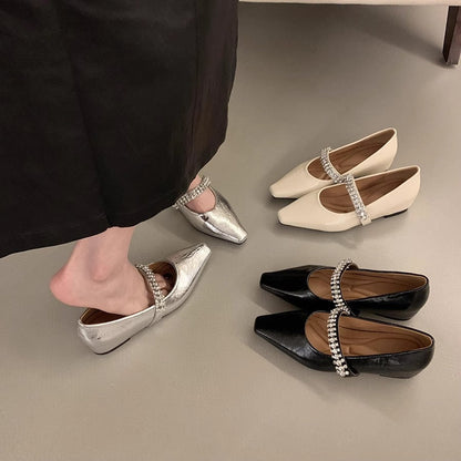 Damen Ballerinas Elegant mit Strasssteinen Schuhe - BerlinGlamour
