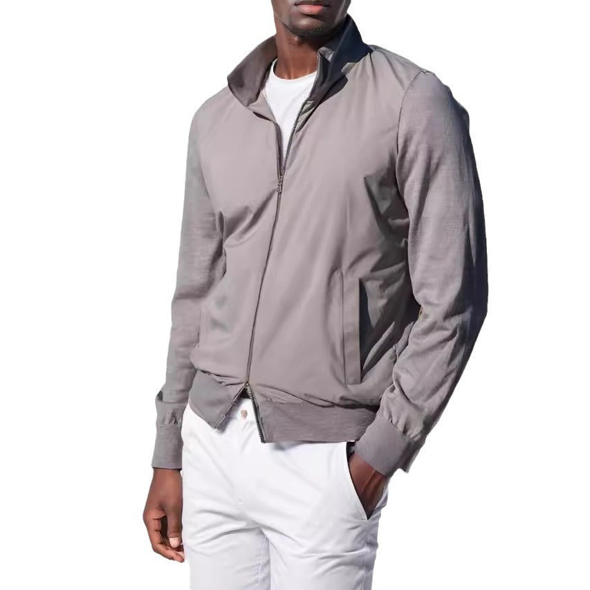 Herren Übergangsjacke Sportlich Modern Stehkragen Elastisch