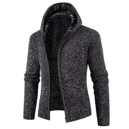 Herren Strickjacke Kapuze Weich Innerfutter Übergröße