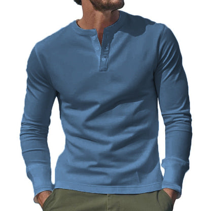 Herren Langarmshirt Henley T-Shirt Modern Berlin