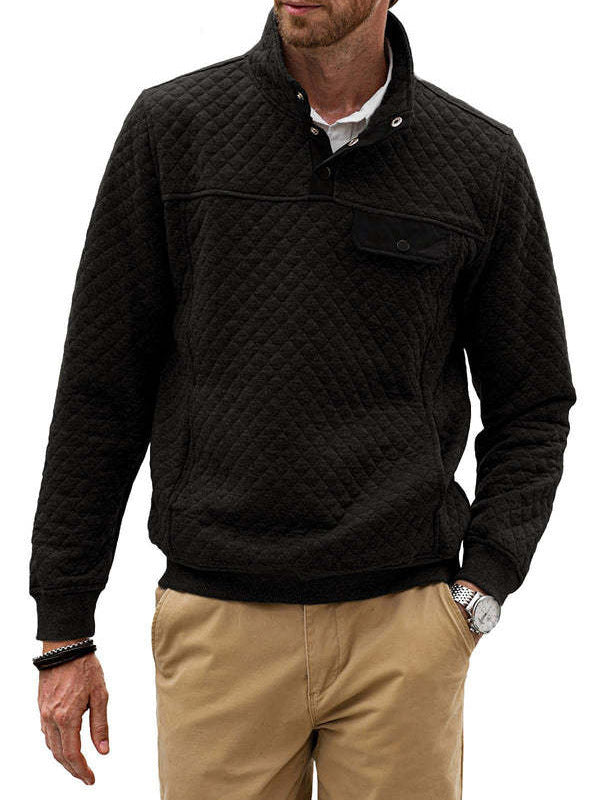 Herren Fleece-Pullover Sportlich Reißverschluss Bequem