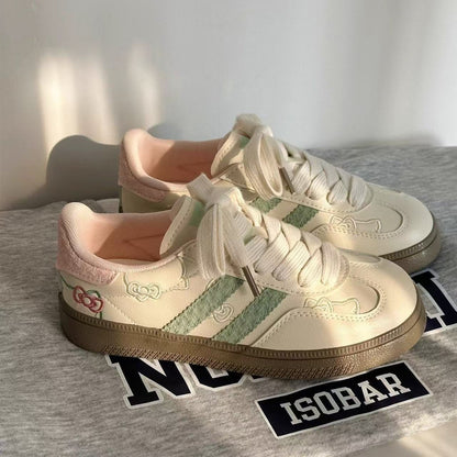 Damen Sneaker mit Blumenmotiv Elastisch Schnüren