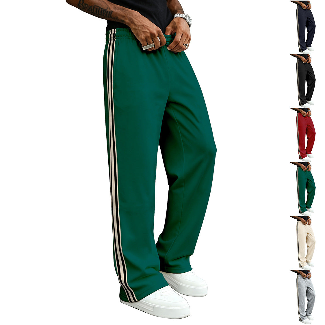 Herren Freizeithose Sportlich Mit Streifen Modern