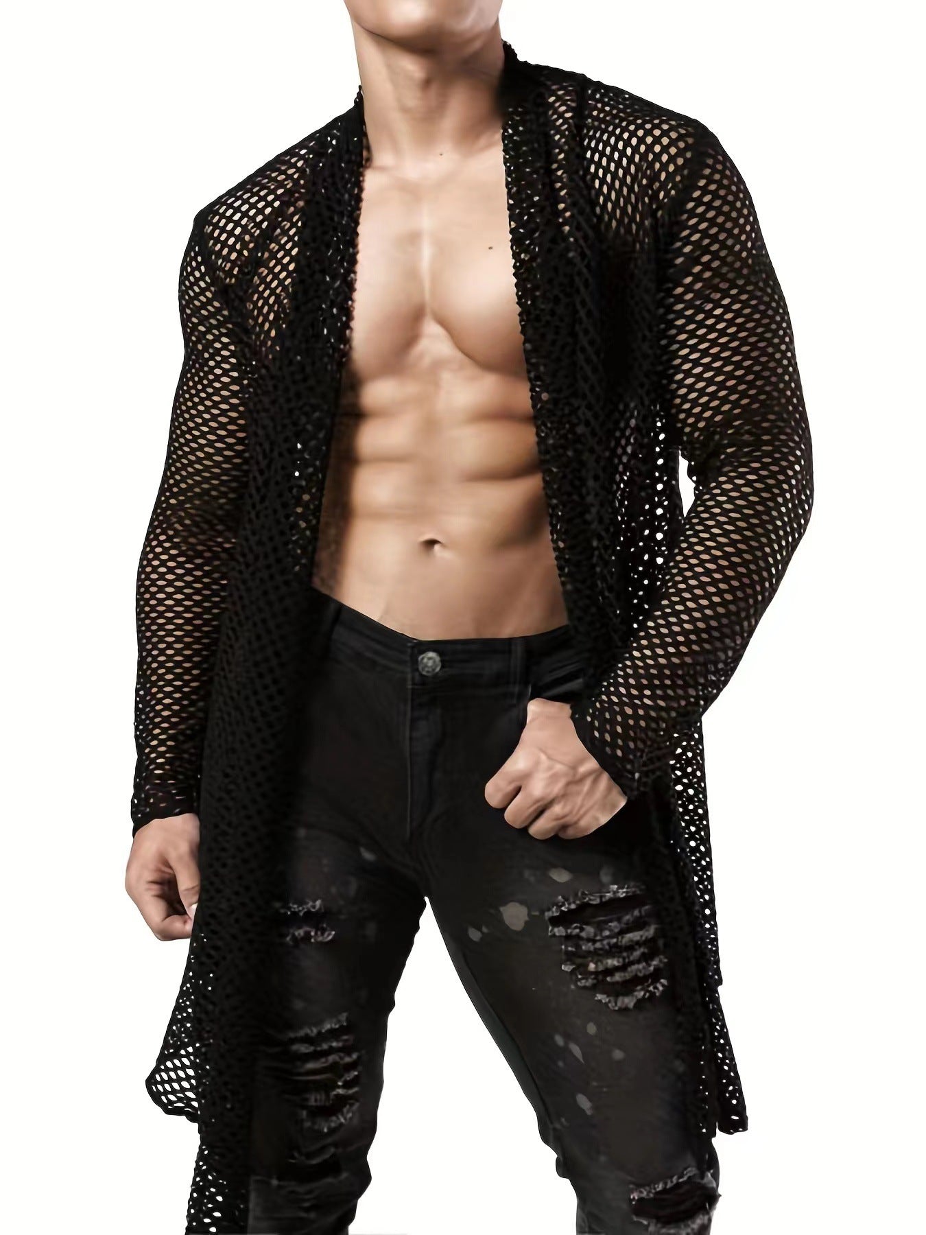 Herren Kimono Offener Schnitt Leicht Modern