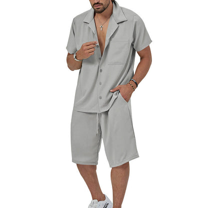 Herren Freizeit-Set Kurzarmhemd lässige Shorts Sommerlich