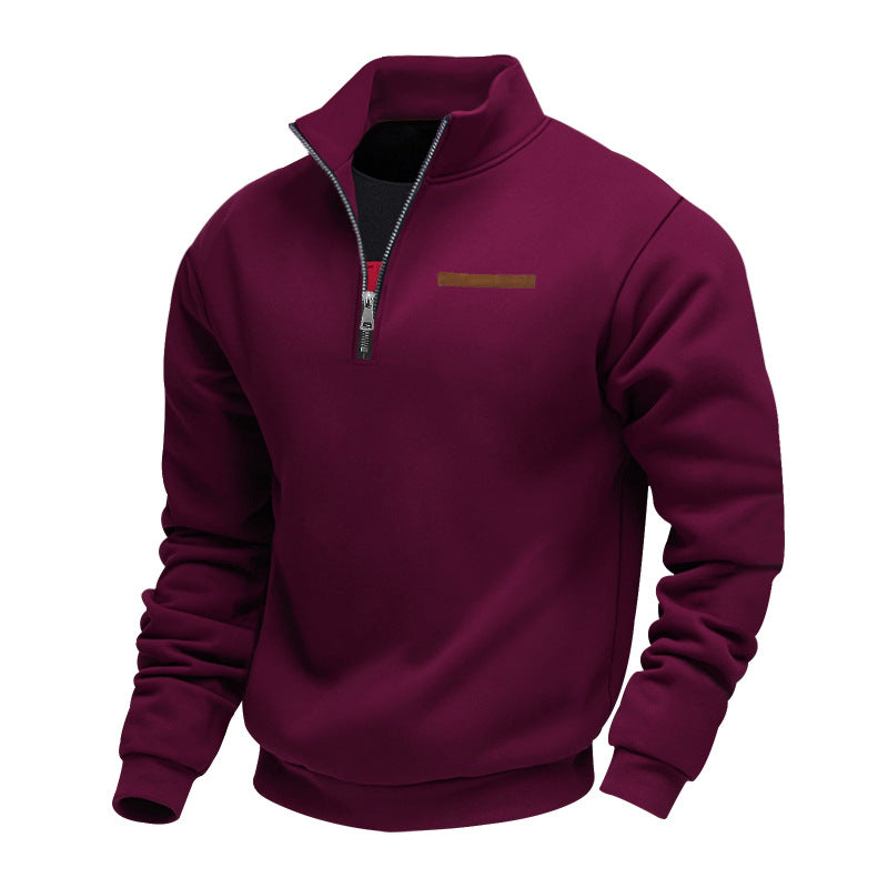 Herren Fleece-Pullover Mit Halbem Reißverschluss Warm
