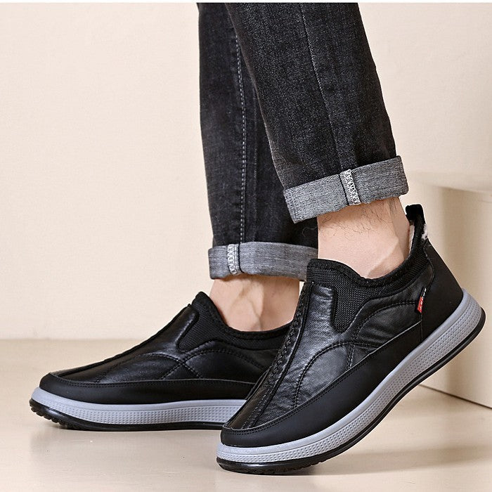 Herren Slip-On Schuhe Bequem Freizeit Schuhe Schwarz