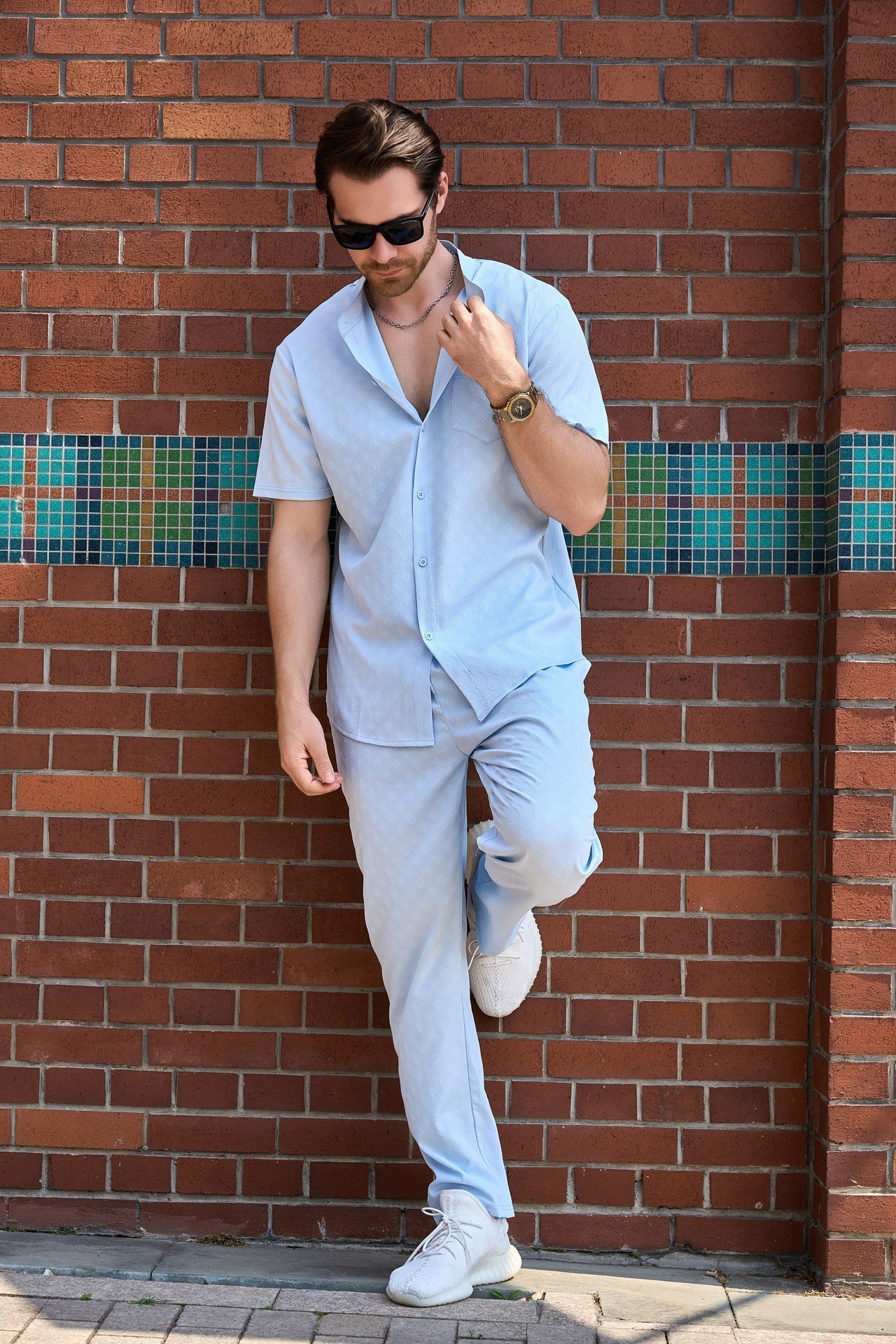 Herren Freizeitanzug Set Lässig Moderner Stil