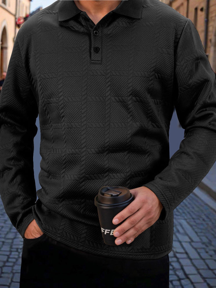 Herren Polohemd Langarm Strukturiert Modern Berlin Style - BerlinGlamour