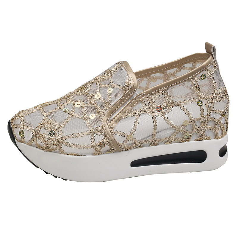 Damen Sneaker Glamourös Glitzer mit bequemer Sohle